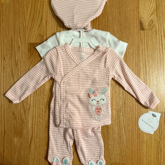 Koala Baby 4 Piece Baby Girl Easter Bunny Outfit Set - Picture 3 of 16
